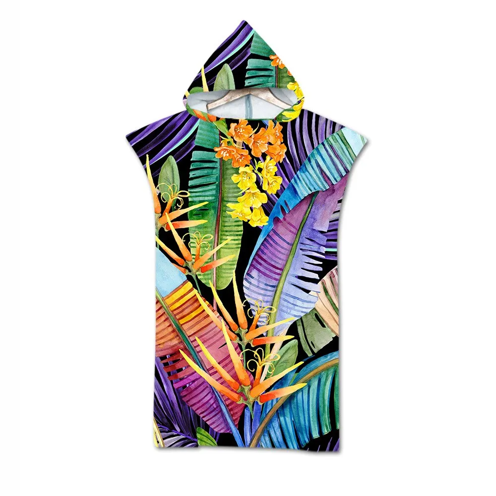 Adult Microfiber Fabric Bath Towels Beach Towel Changing Bathrobe Cloaks Hooded Swimming Pool Gym Fitness Bath Towels