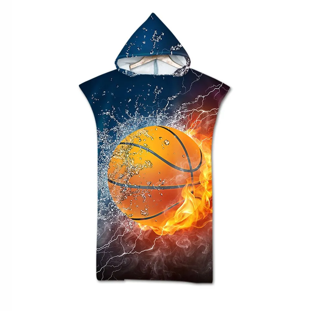Adult Microfiber Fabric Bath Towels Beach Towel Changing Bathrobe Cloaks Hooded Swimming Pool Gym Fitness Bath Towels