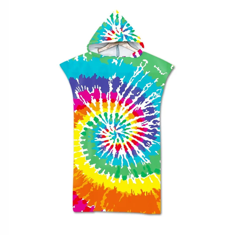 Adult Microfiber Fabric Bath Towels Beach Towel Changing Bathrobe Cloaks Hooded Swimming Pool Gym Fitness Bath Towels