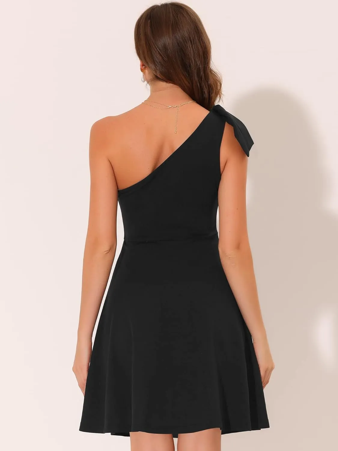Allegra K Evening Cocktail Dress for Women's Party Elegant Flared One Shoulder Formal Dresses
