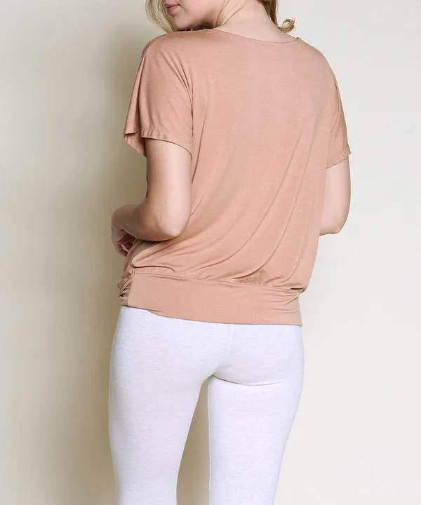 BAMBOO TWIST FRONT DOLMAN TOP * Online Only*
