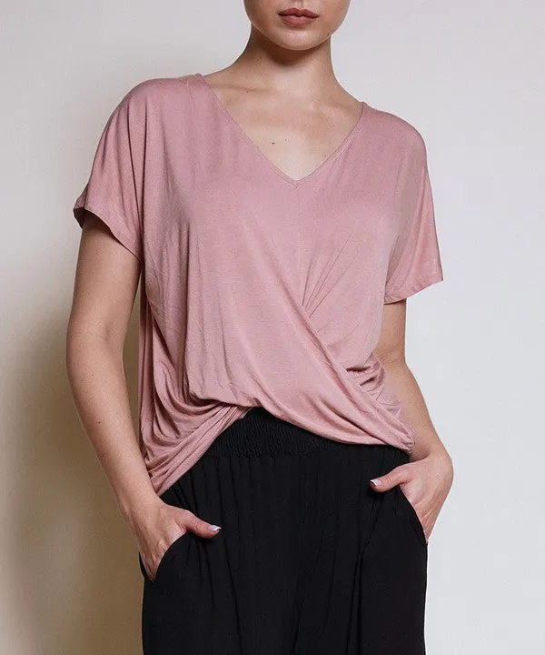 BAMBOO TWIST FRONT DOLMAN TOP * Online Only*