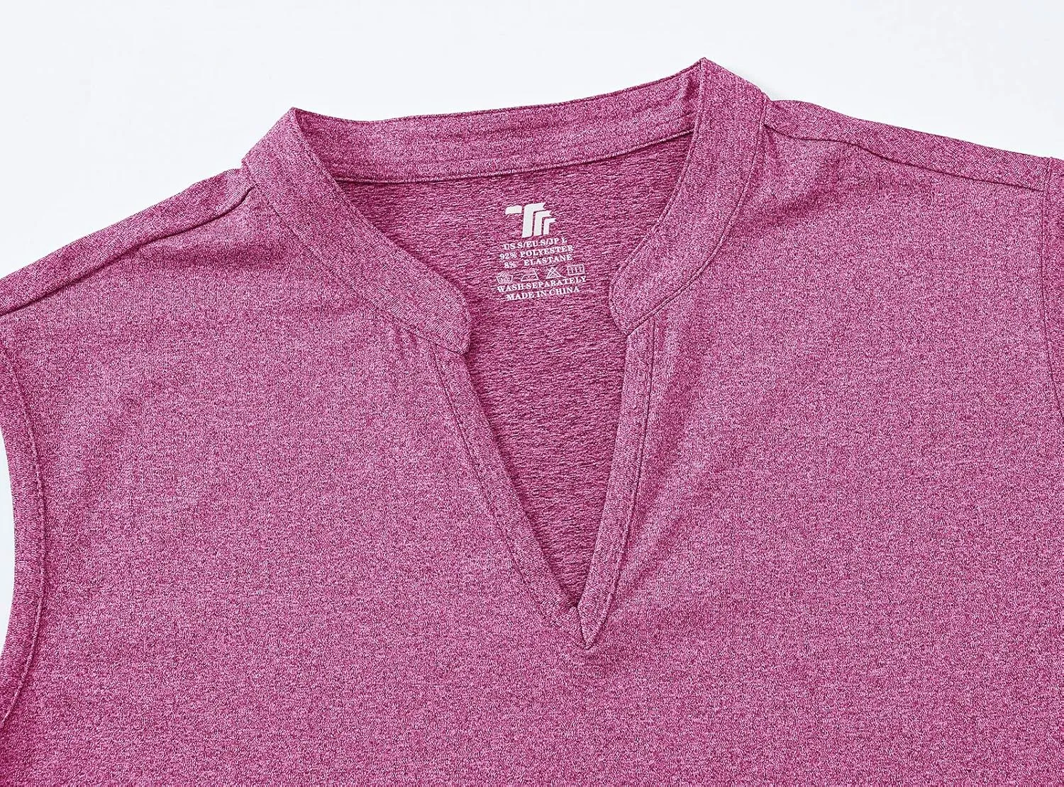 BASUDAM Women's Sleeveless Golf Polo Shirts V-Neck Collarless Tennis Running T-Shirts Quick Dry