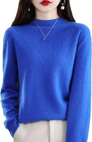 Cashmere Sweaters for Women,Fall Sweaters for Women 2024 Trendy,Long Sleeve Crew Neck Plus Size Dressy Casual Sweaters