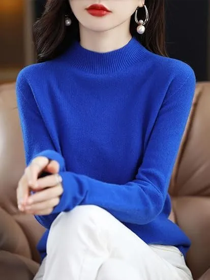 Cashmere Sweaters for Women,Fall Sweaters for Women 2024 Trendy,Long Sleeve Crew Neck Plus Size Dressy Casual Sweaters