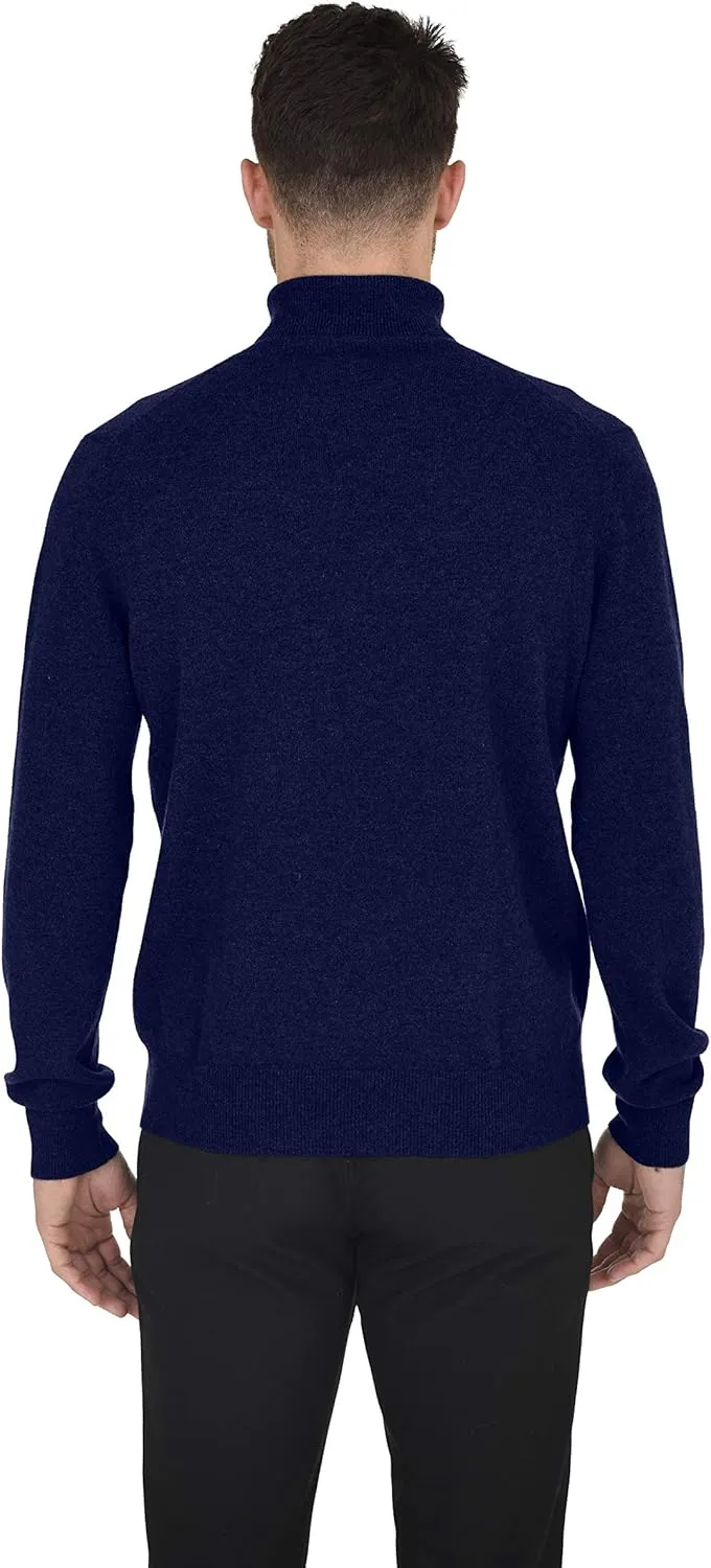Cashmeren Men's Essential Knit Turtleneck Sweater 100% Merino Wool Long Sleeve Roll Neck Pullover