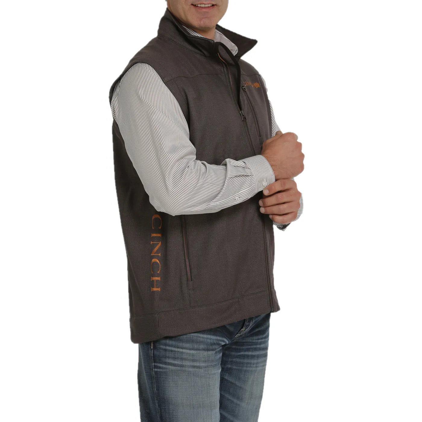 Cinch® Men's Brown Logo Bonded Vest MWV1515013