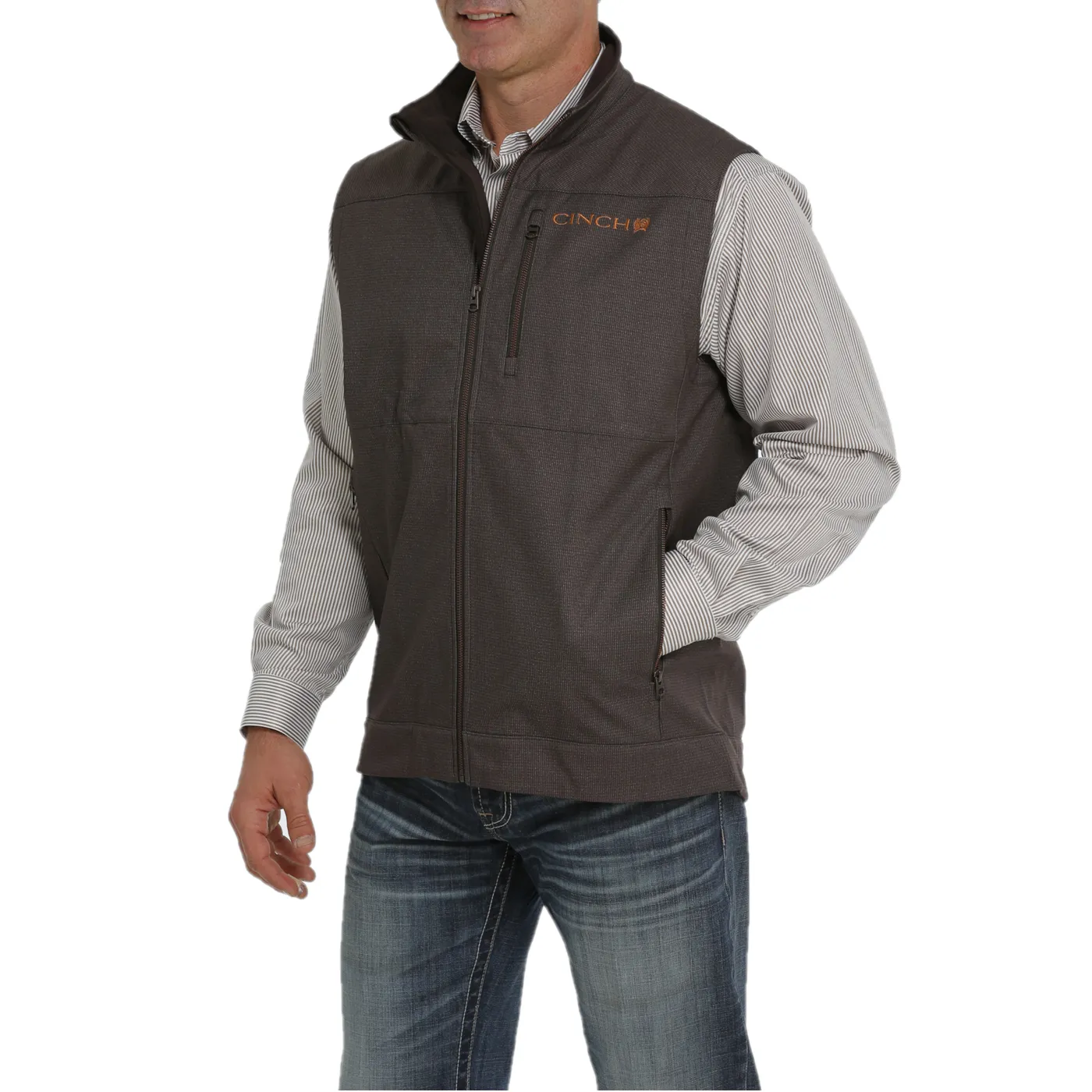 Cinch® Men's Brown Logo Bonded Vest MWV1515013