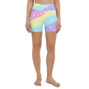 Cosmic Rainbow Yoga Shorts