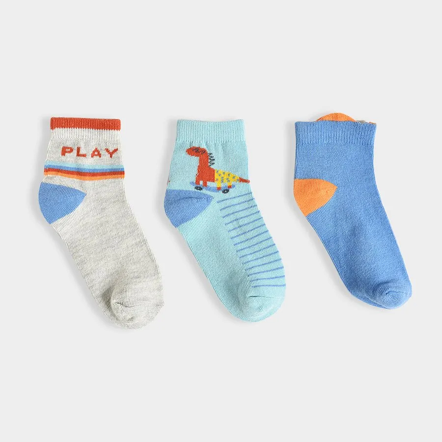 Dinomite Play Knitted Multicolor Socks Pack of 3