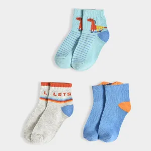 Dinomite Play Knitted Multicolor Socks Pack of 3