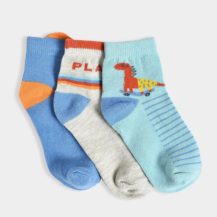 Dinomite Play Knitted Multicolor Socks Pack of 3