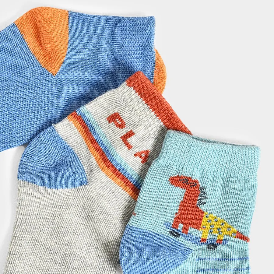 Dinomite Play Knitted Multicolor Socks Pack of 3