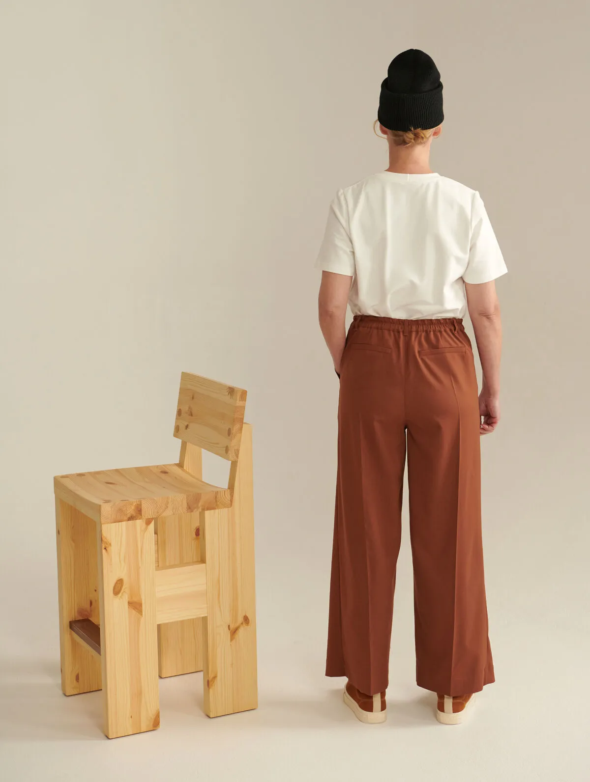 Emma Wool Blend Trousers Chestnut