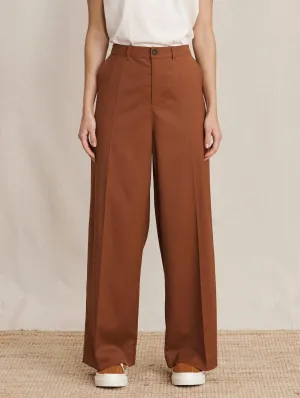 Emma Wool Blend Trousers Chestnut