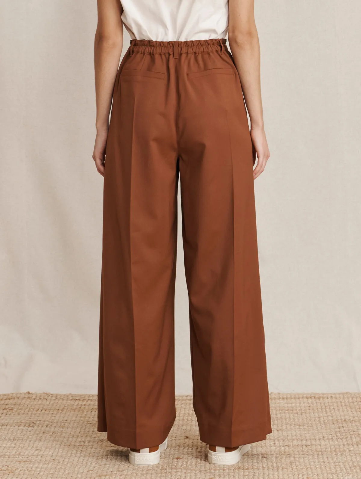 Emma Wool Blend Trousers Chestnut