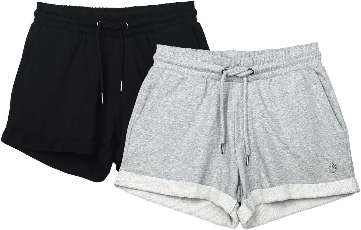 icyzone Workout Lounge Shorts for Women - Athletic Running Jogging Cotton Sweat Shorts