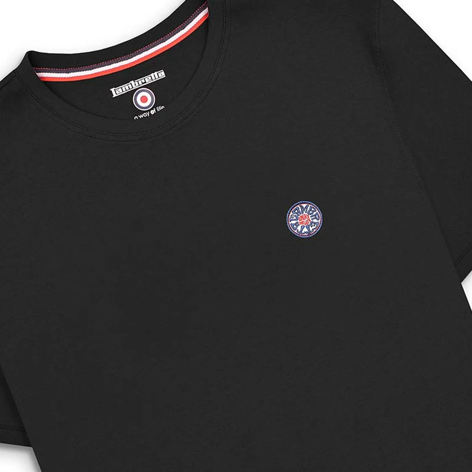 Lambretta Mens Badge Logo Short Sleeve Crew Neck Cotton T-Shirt