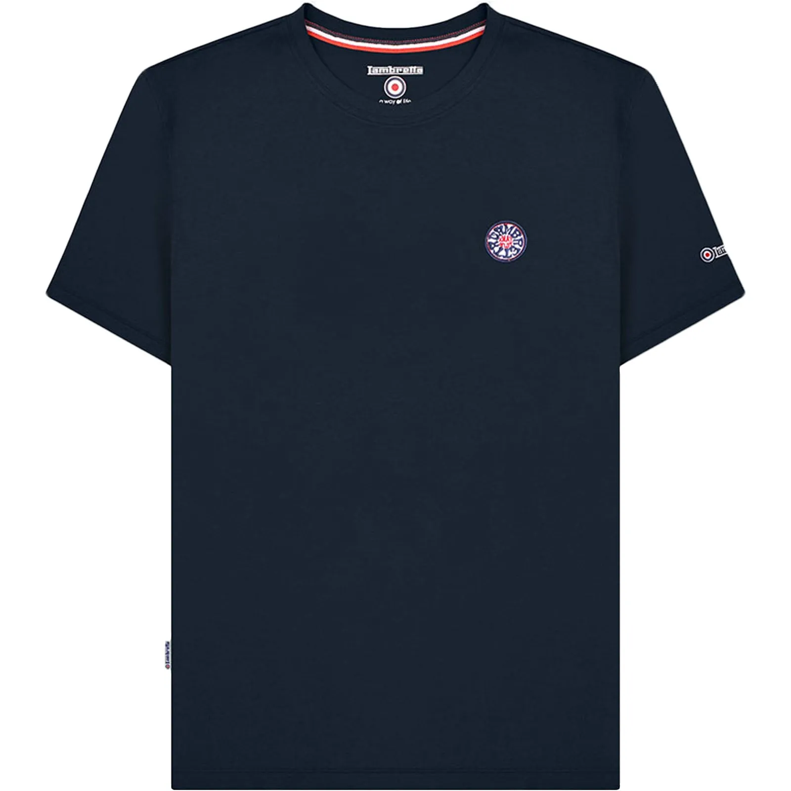 Lambretta Mens Badge Logo Short Sleeve Crew Neck Cotton T-Shirt