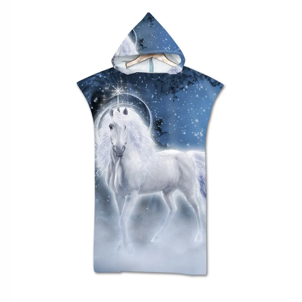 Microfiber Fabric Adult Bath Towels Beach Towel Changing Bathrobe Cloaks Hooded Swimming Pool Gym Fitness Bath Towels