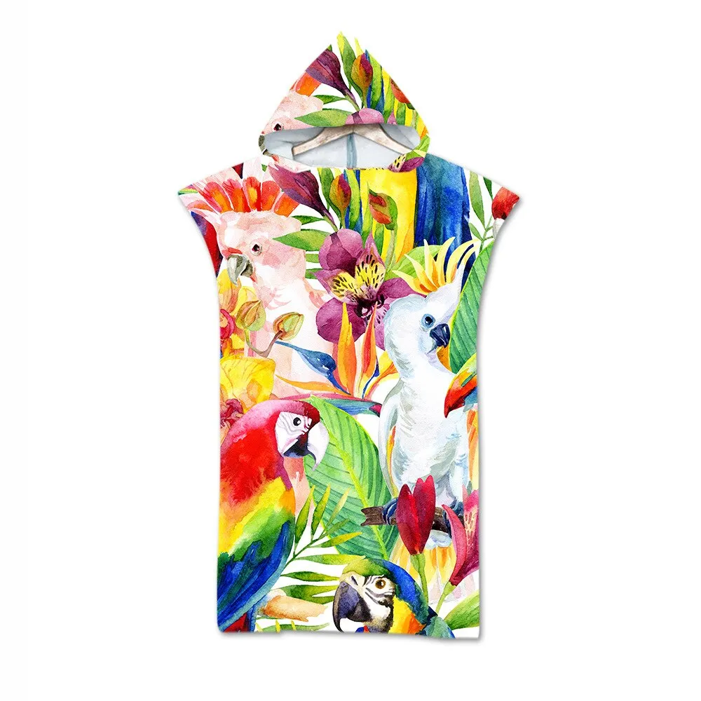 Microfiber Fabric Adult Bath Towels Beach Towel Changing Bathrobe Cloaks Hooded Swimming Pool Gym Fitness