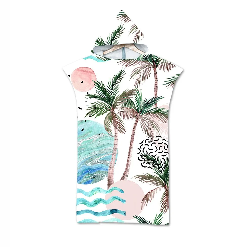 Microfiber Fabric Adult Bath Towels Beach Towel Changing Bathrobe Cloaks Hooded Swimming Pool Gym Fitness