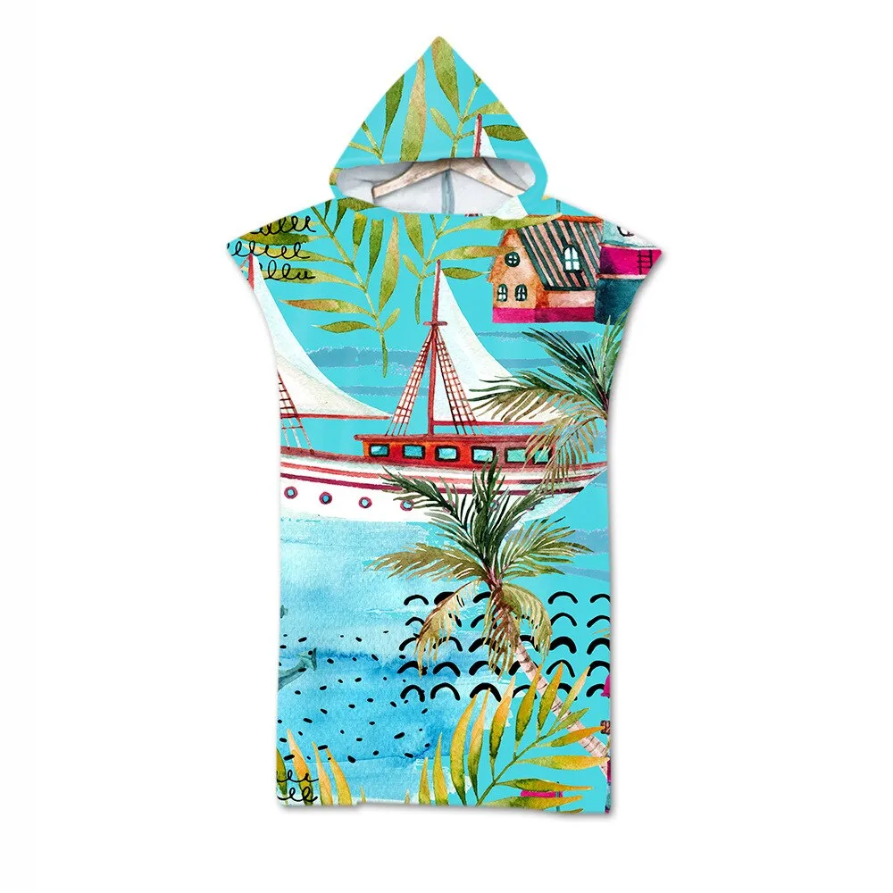 Microfiber Fabric Adult Bath Towels Beach Towel Changing Bathrobe Cloaks Hooded Swimming Pool Gym Fitness