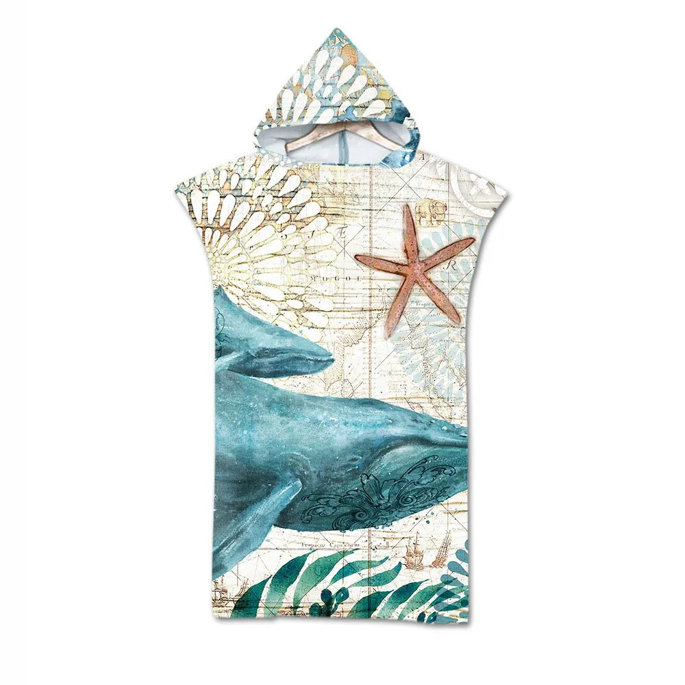Microfiber Fabric Bath Towels Beach Towel Bathrobe Cloaks Hooded Swimming Pool Gym Fitness Bath Towels