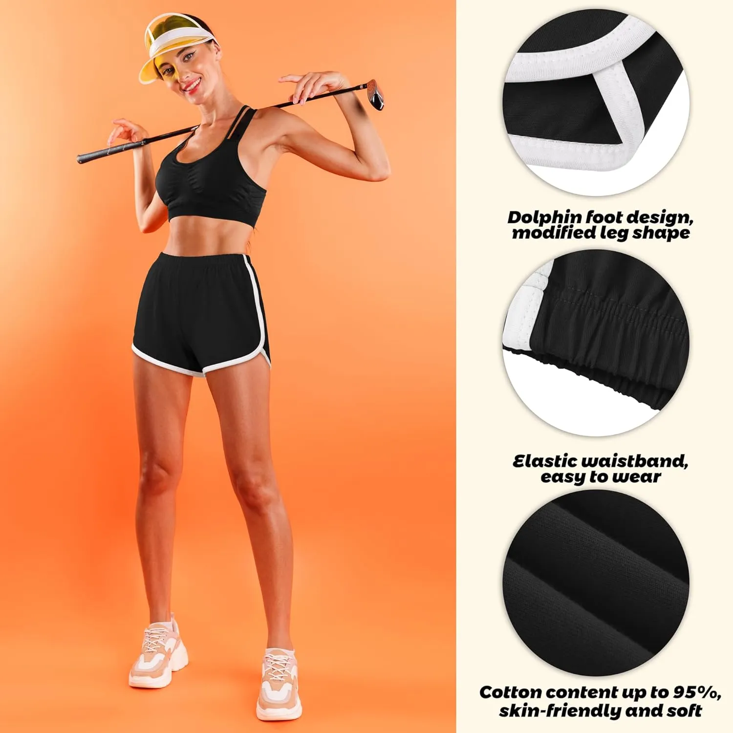 Motarto 3 Pack Women Cotton Sports Shorts Athletic Shorts Yoga Dance Summer Short Pants