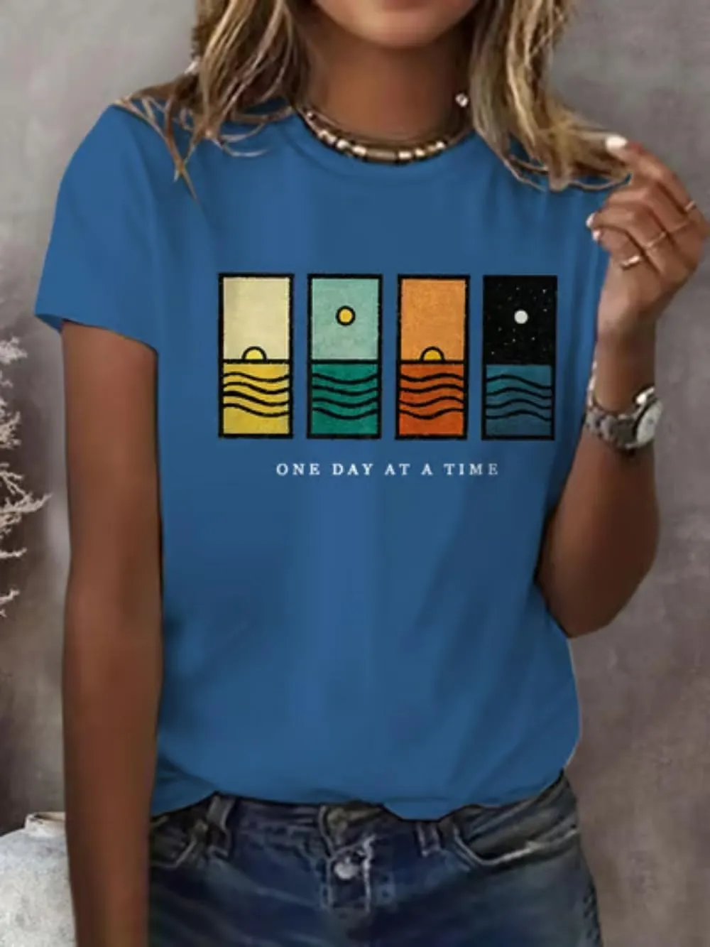 One Day at A Time T-Shirt Women Mental Health Positive Inspirational Quotes Tee