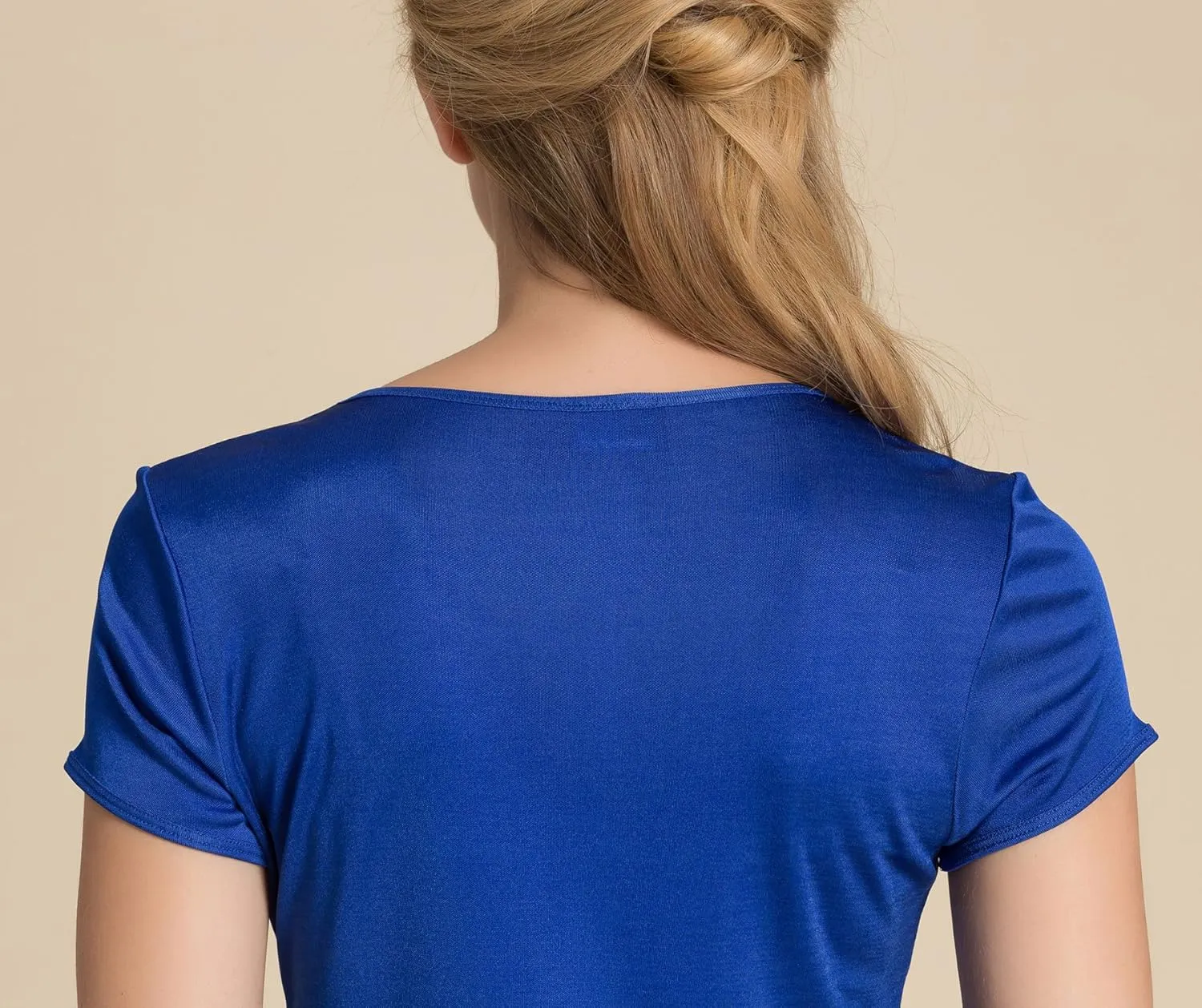 Paradise Silk Pure Silk Knitted Women's Round Neck Short Sleeve Tee
