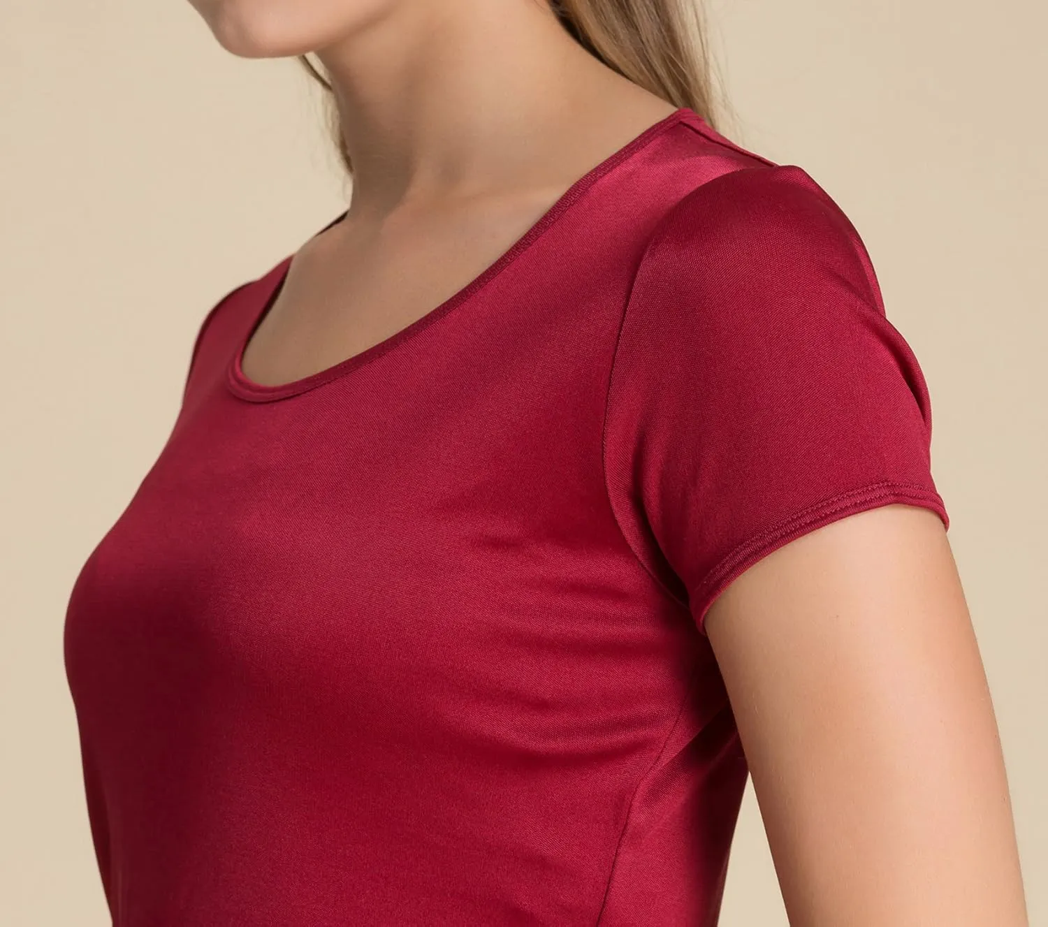 Paradise Silk Pure Silk Knitted Women's Round Neck Short Sleeve Tee