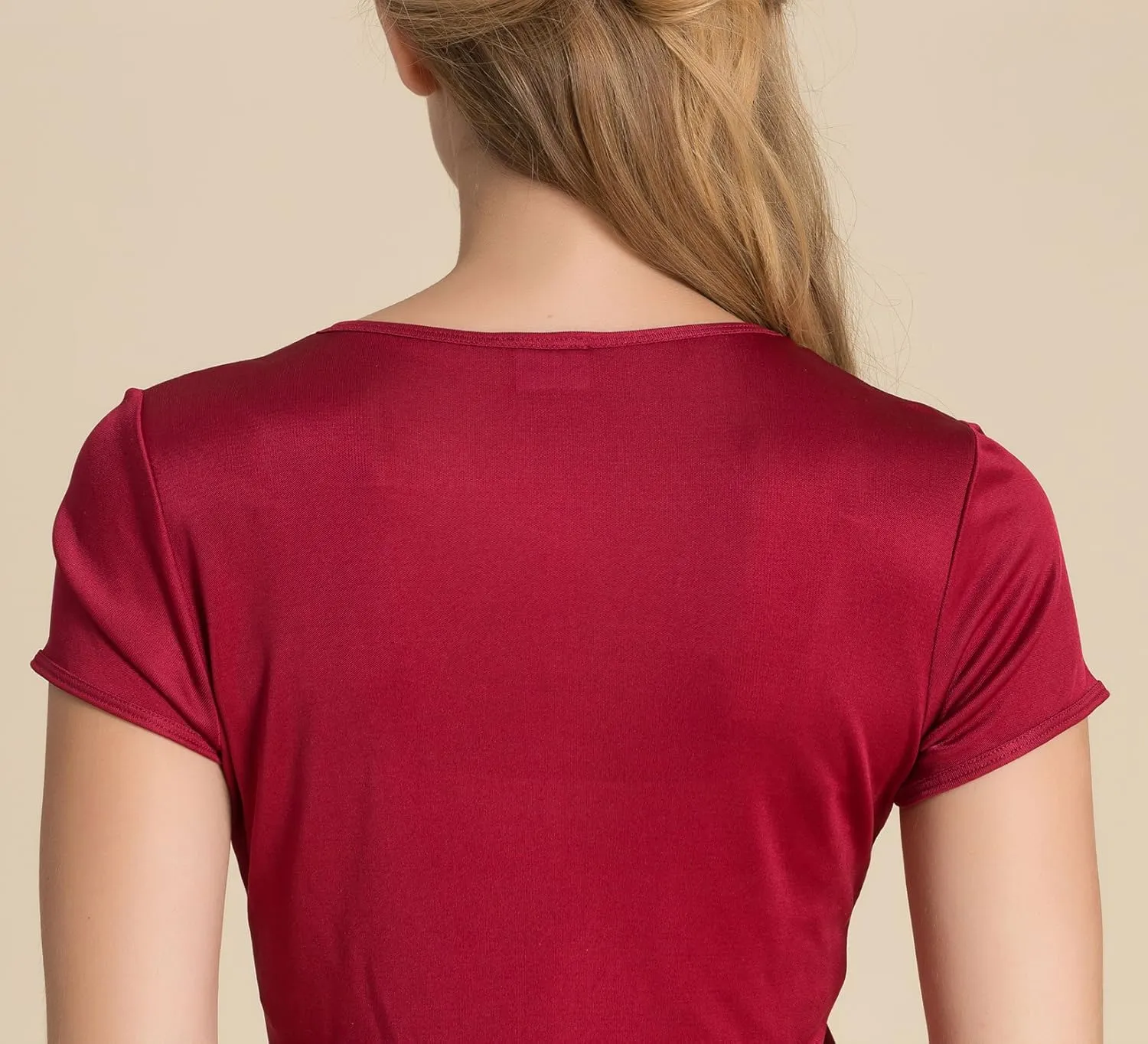 Paradise Silk Pure Silk Knitted Women's Round Neck Short Sleeve Tee