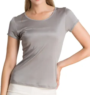 Paradise Silk Pure Silk Knitted Women's Round Neck Short Sleeve Tee
