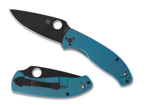 Spyderco Tenacious Titanium Framelock 3.35" Black 8Cr13MoV Blue Titanium Handles C122TIBLBKP