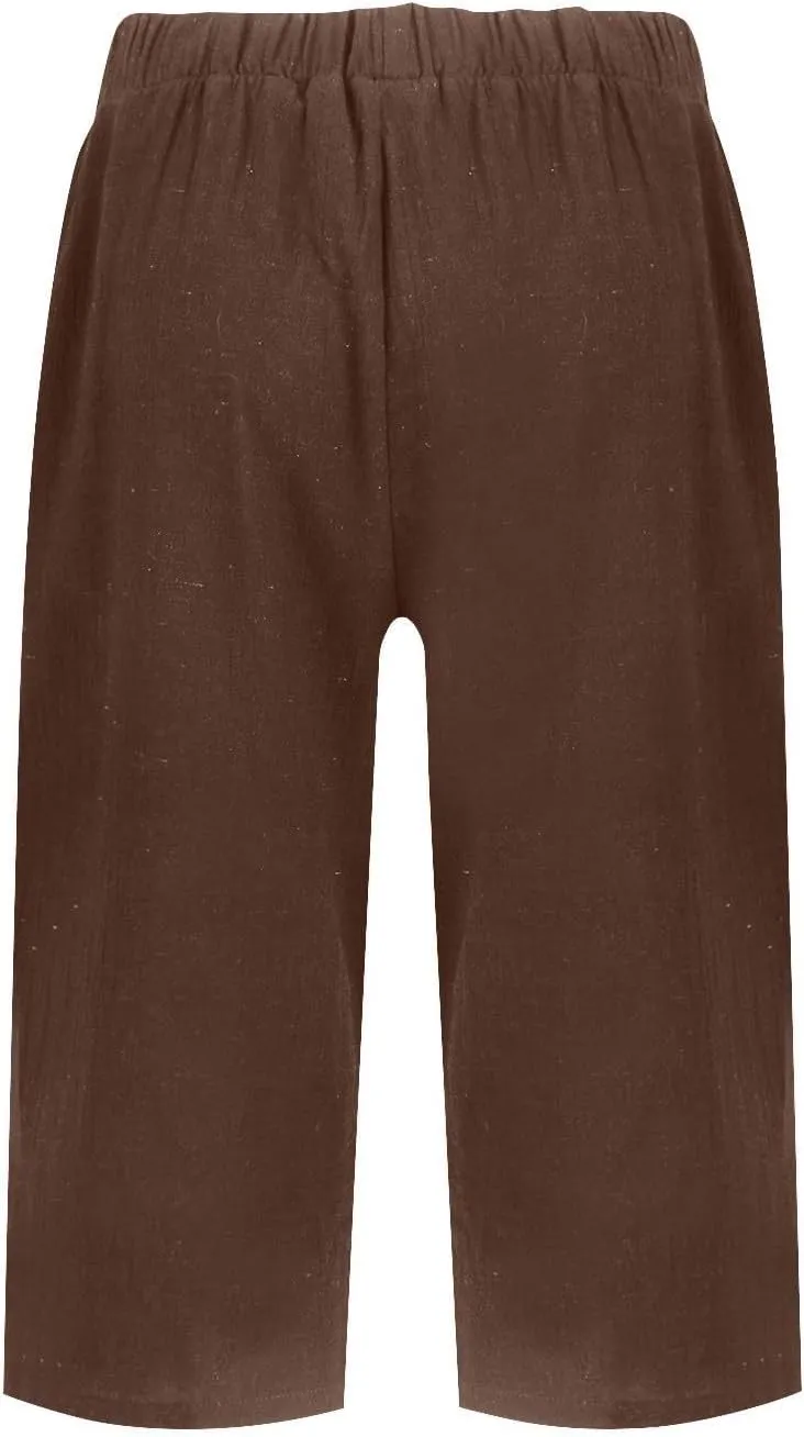 Summer Bermuda Shorts for Women Knee Length 2025 Trendy Linen Shorts Lightweight Casual Beach Short Pants