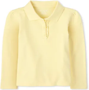 The Children's Place Girls' Long Sleeve Ruffle Pique Polo