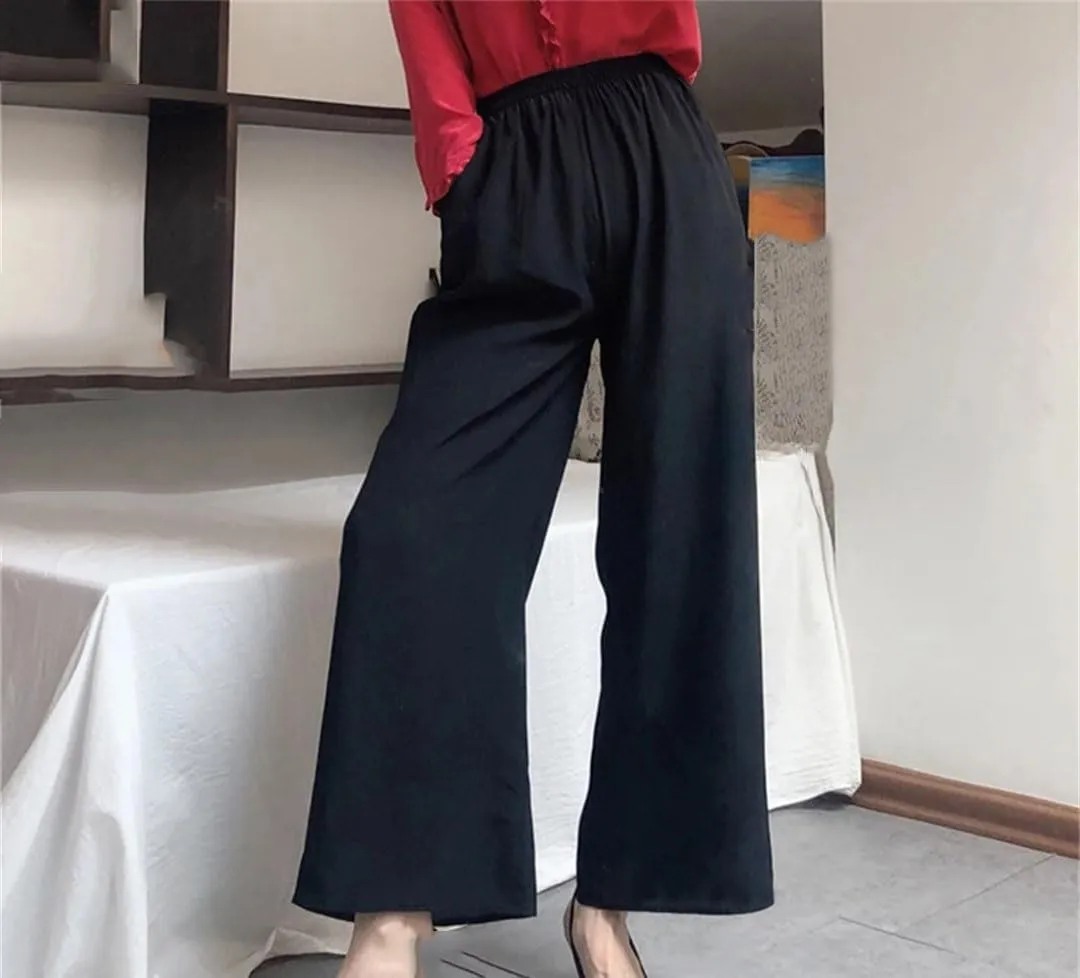 Women's Silk Thin Loose Wide Leg Trousers