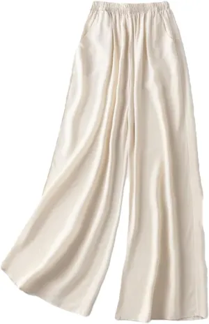 Women's Silk Thin Loose Wide Leg Trousers