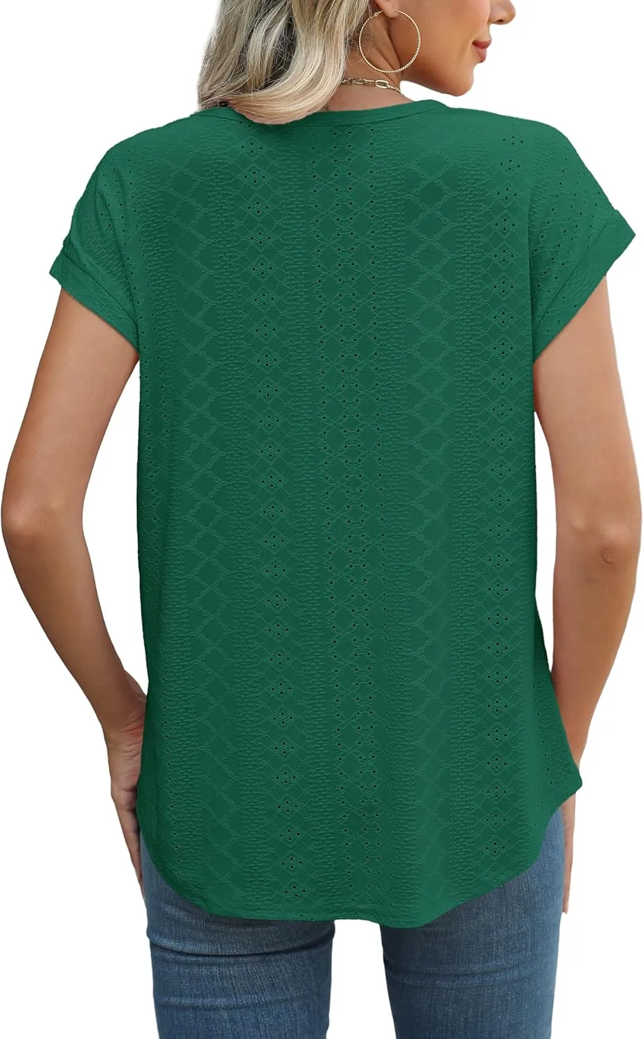 XIEERDUO Womens Tops Short Sleeve Shirts Blouses for Women Dressy Casual Cap Sleeve Tops with Curved Hem