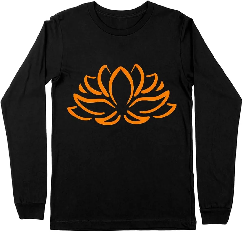 Yoga Lotus Long Sleeve T-Shirt - Yoga Design Gift - Flower Themed Stuff