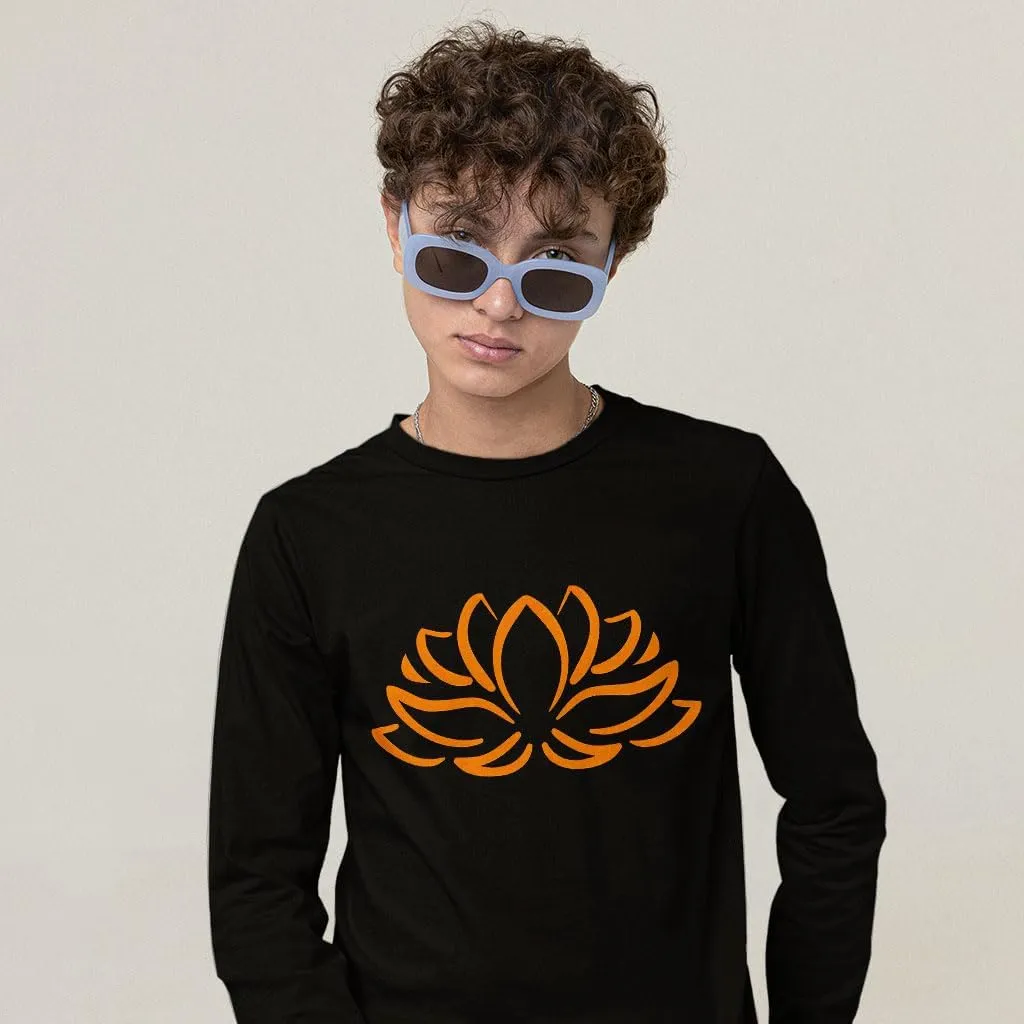 Yoga Lotus Long Sleeve T-Shirt - Yoga Design Gift - Flower Themed Stuff
