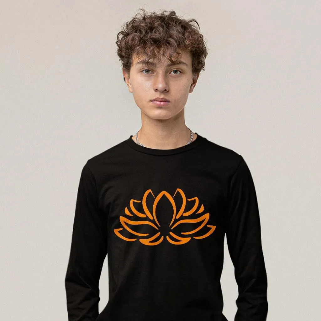 Yoga Lotus Long Sleeve T-Shirt - Yoga Design Gift - Flower Themed Stuff